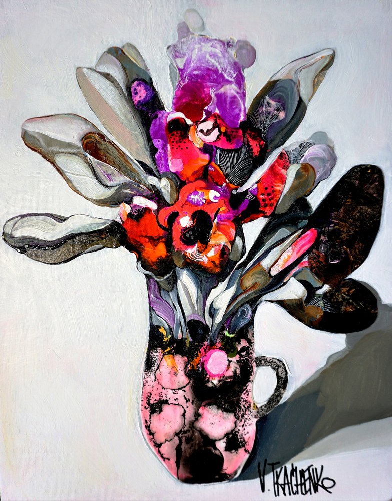 Fleurs abstraites aux couleurs vives - Victor Tkachenko