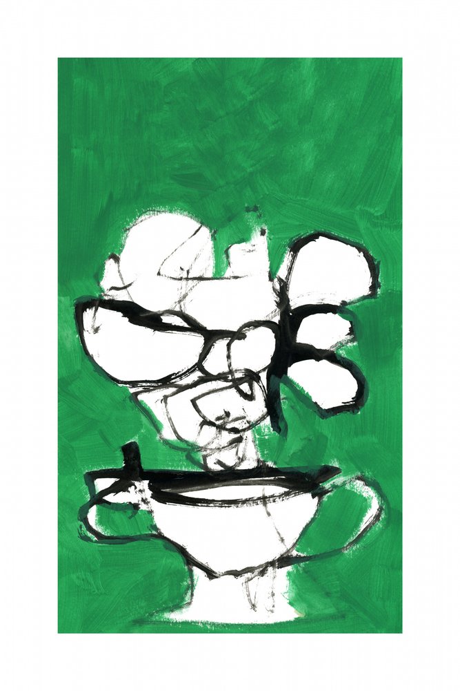 Motif floral abstrait vert - cartissi