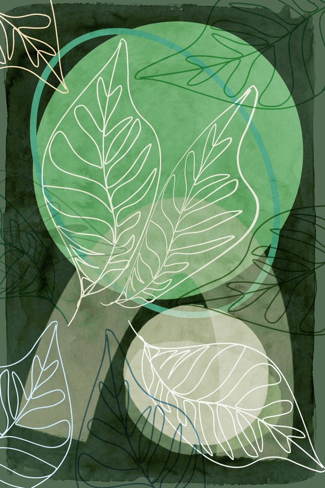 Feuilles vertes abstraites - cartissi