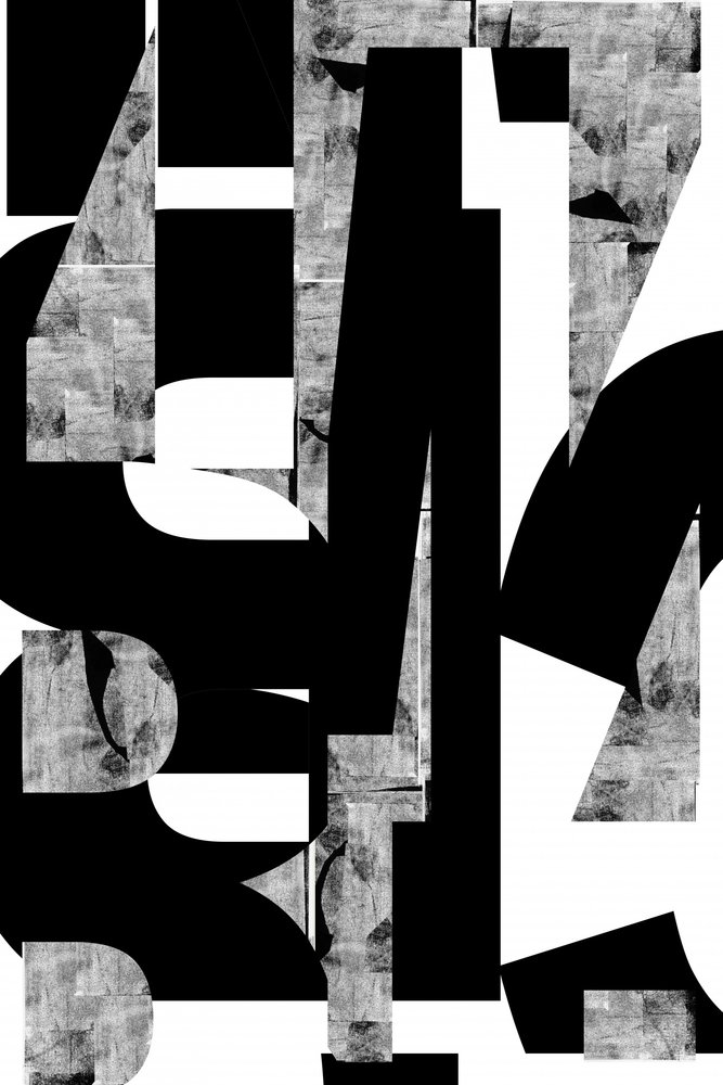 Formes abstraites de lettres monochromes - cartissi