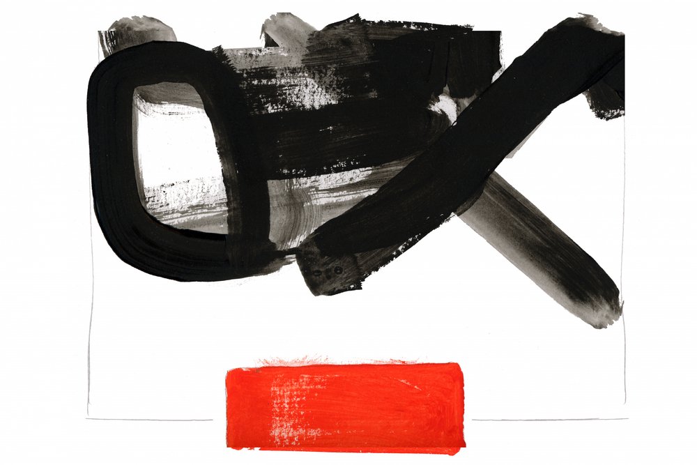 Gris, noir et rouge - Abstrait - cartissi