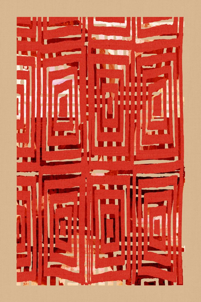 Géométrie rouge vif - cartissi