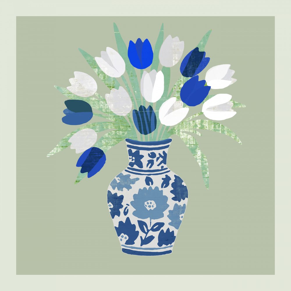 Chinoiserie Tulip Bouquet - cartissi