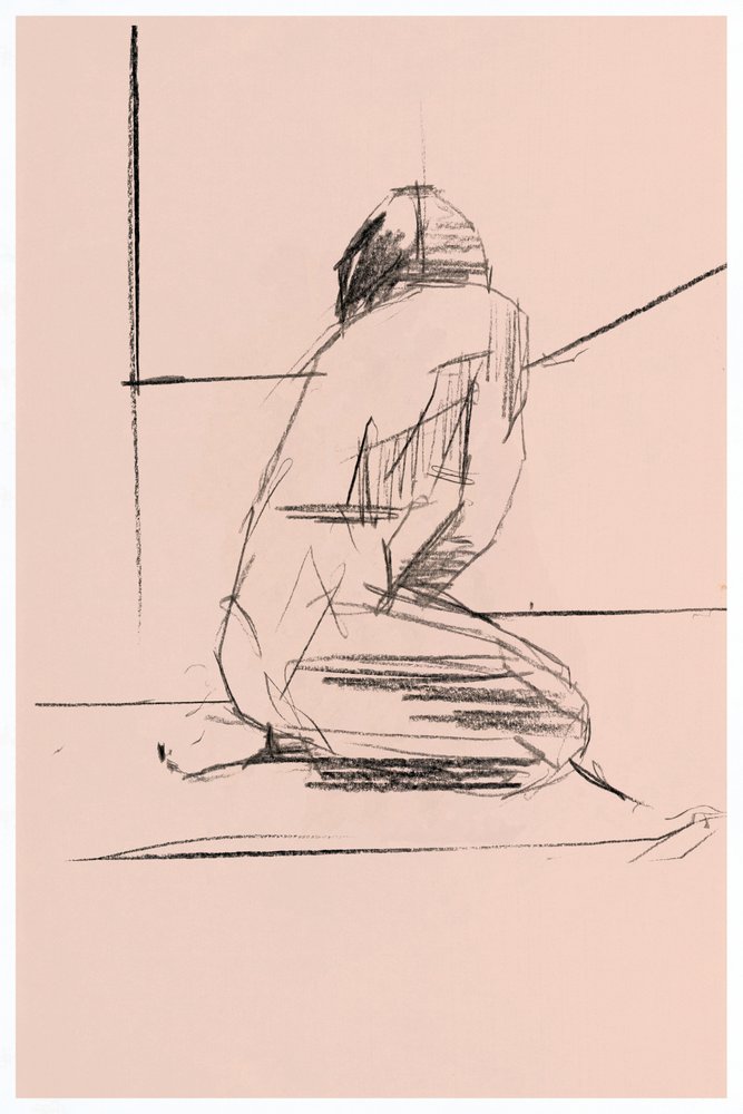 Figure en position de recueillement, à genoux - cartissi