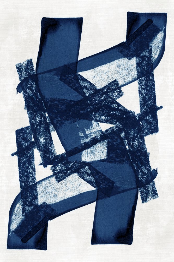 Formes abstraites bleu profond - cartissi