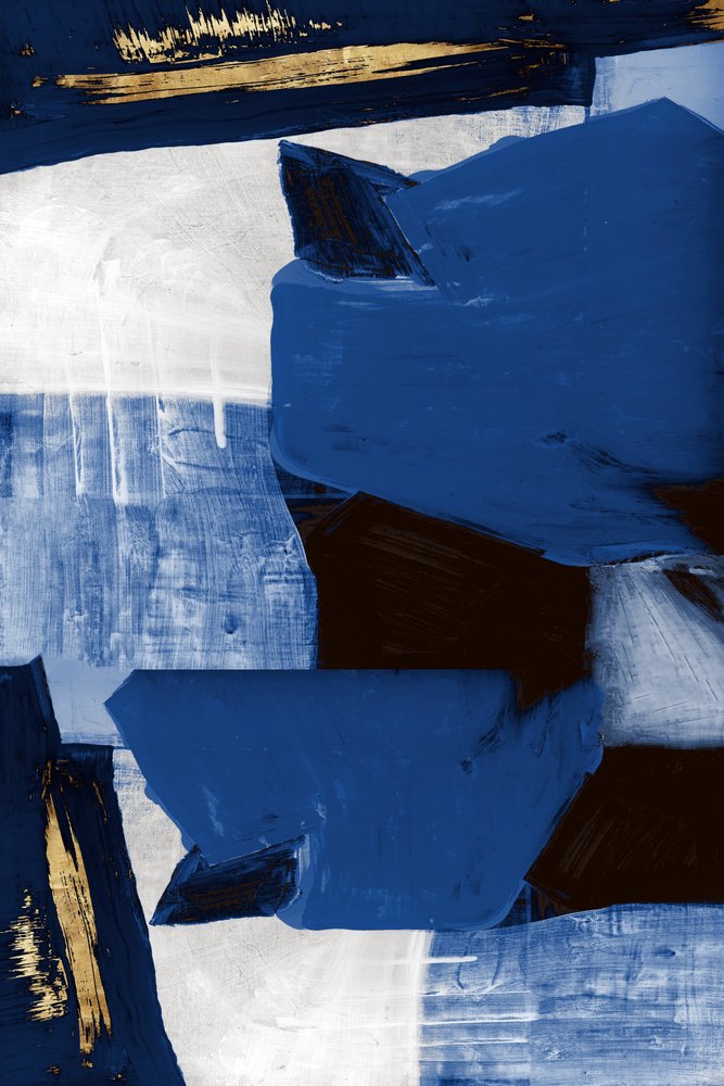 Abstrait bleu et or dynamique - cartissi