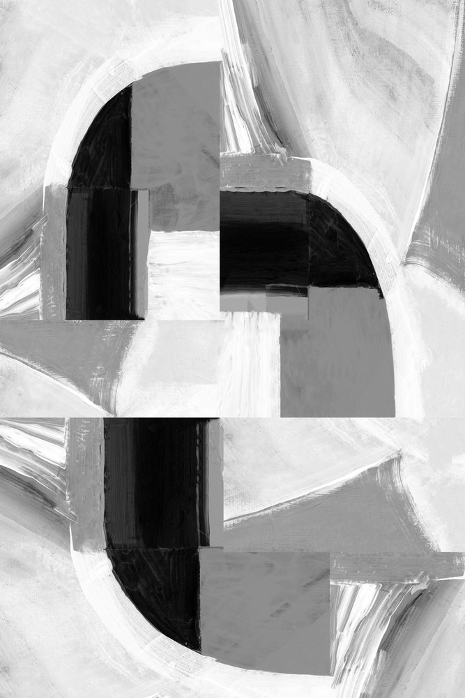 Abstrait géométrique en niveaux de gris - cartissi