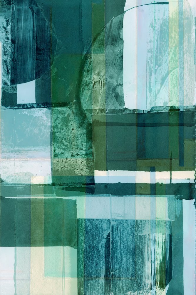Abstrait vert et bleu en superposition - cartissi