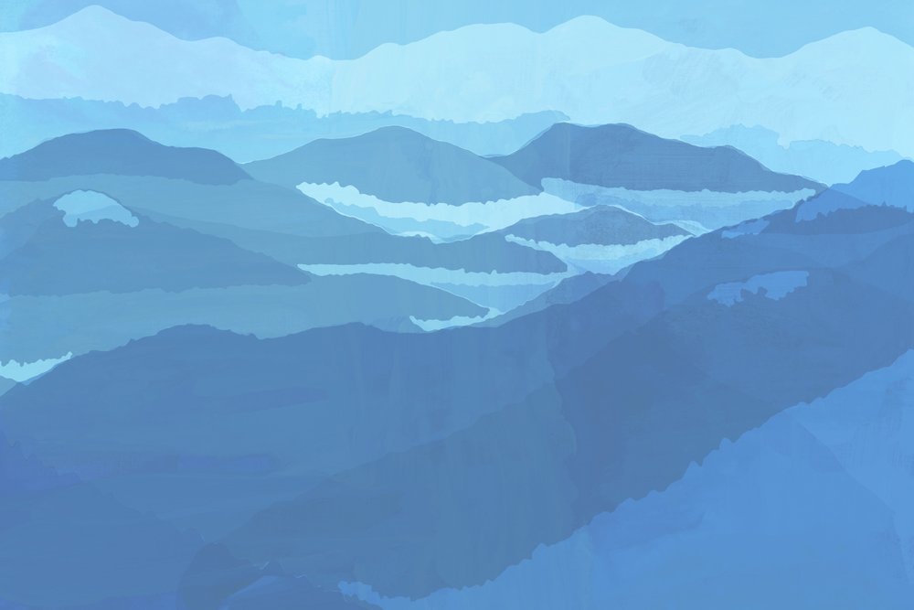 Les montagnes bleues brumeuses - cartissi