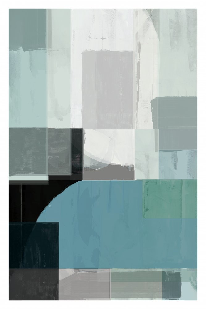 Blocs abstraits bleus modernes - cartissi