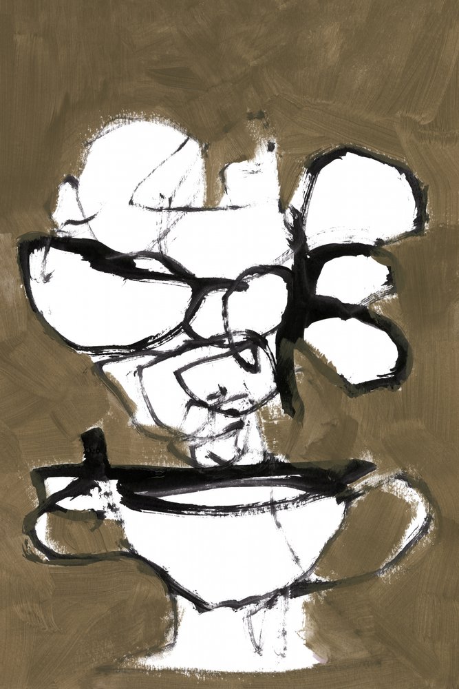 Monochrome Floral Vase - cartissi