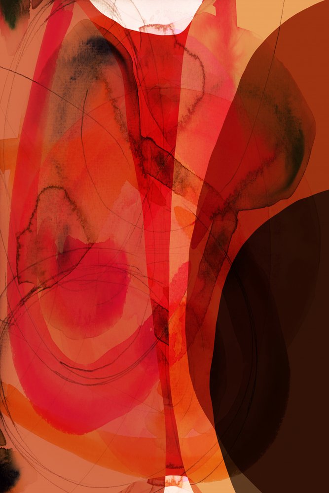 Flux abstrait rouge orangé - cartissi