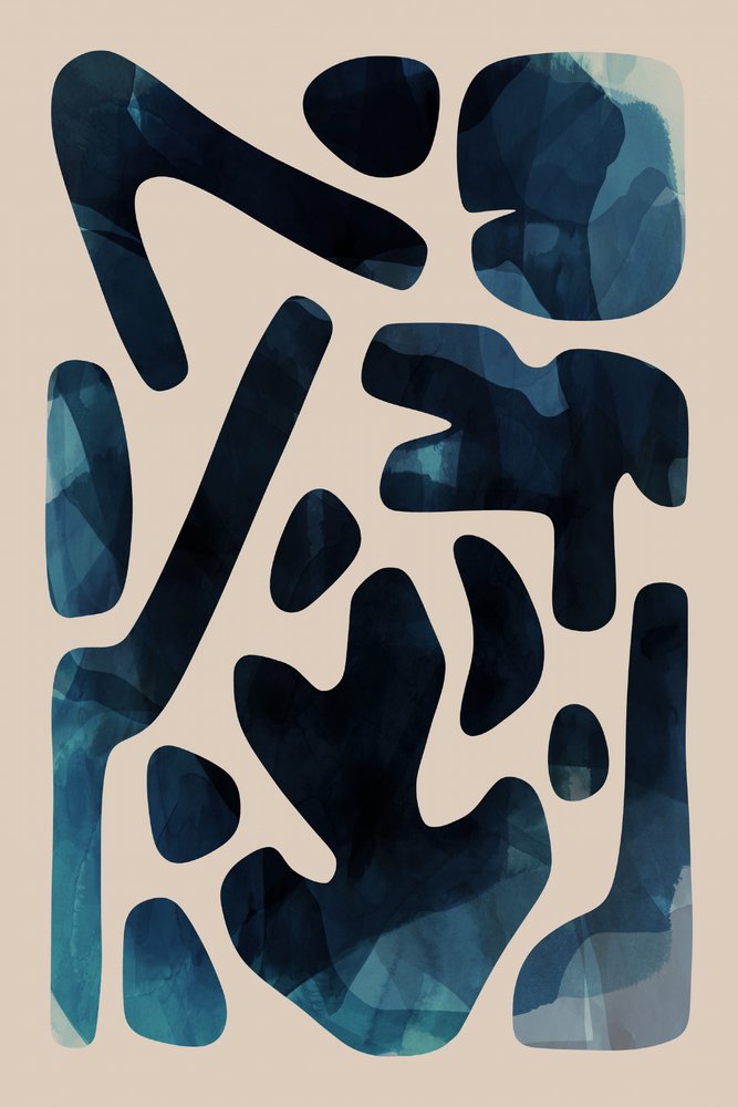 Abstraction bleue organique - cartissi