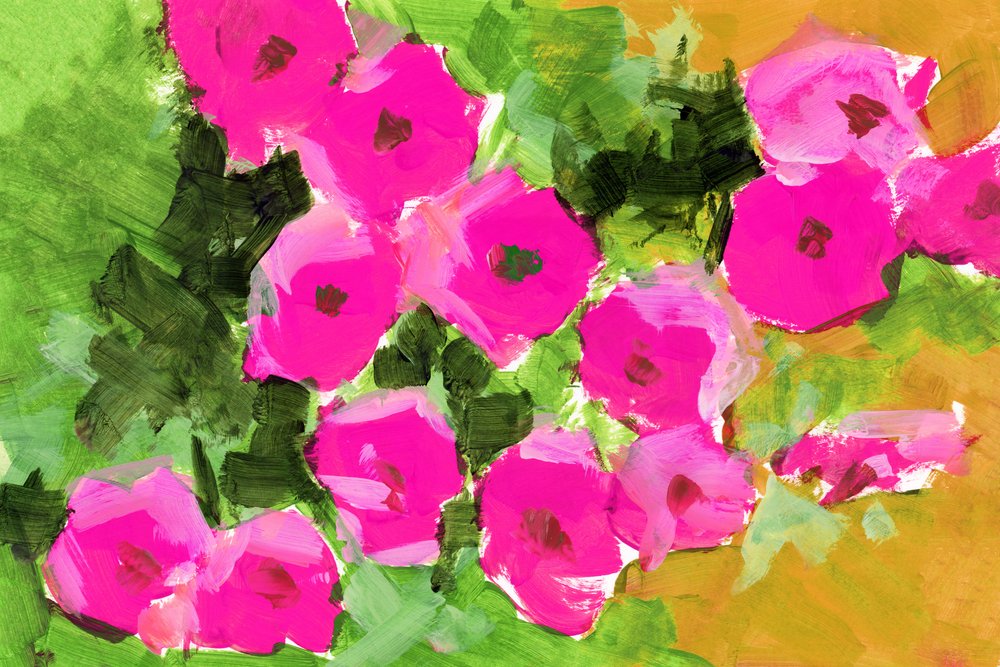 Fleurs du jardin rose - cartissi
