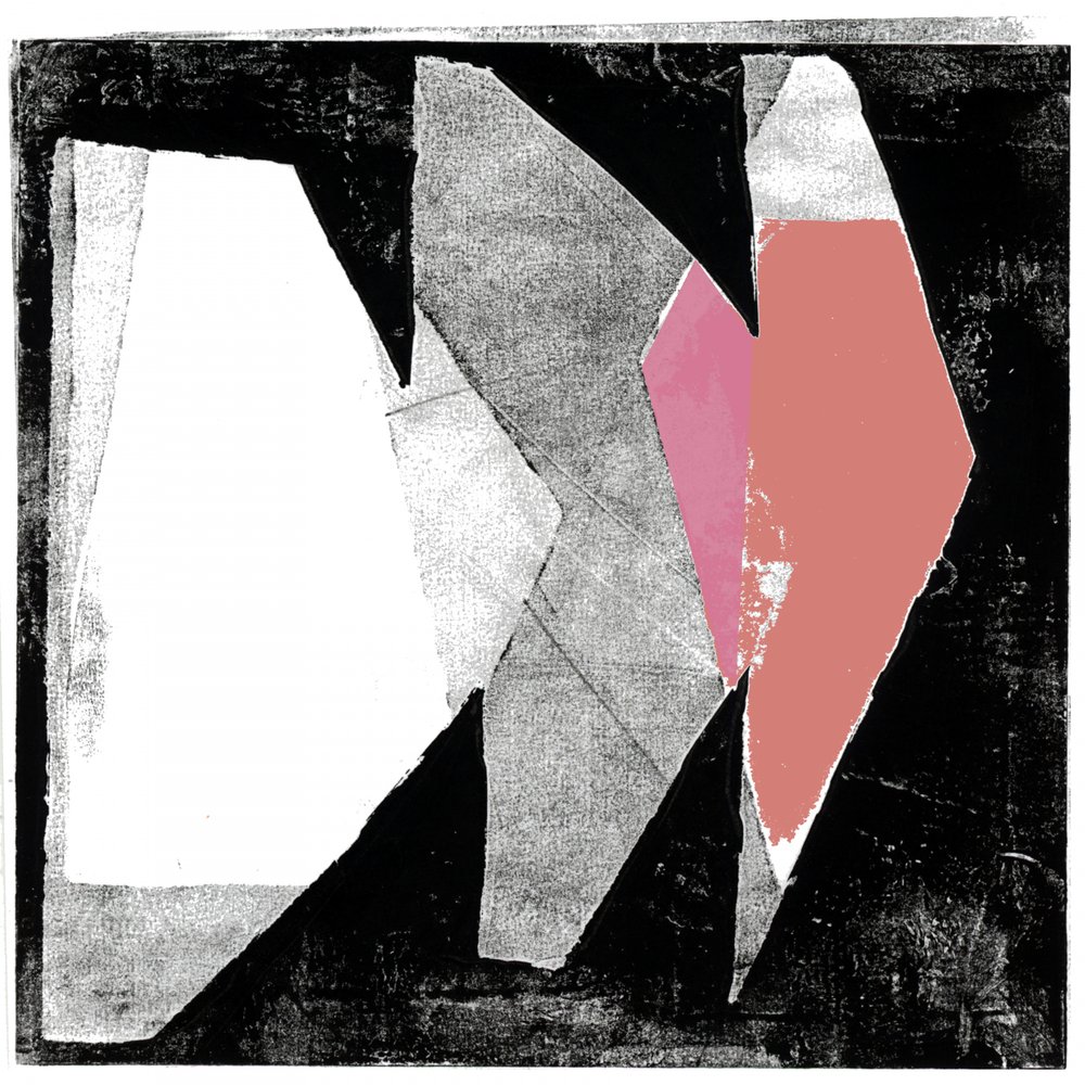 Collage géométrique en terre cuite rose - cartissi