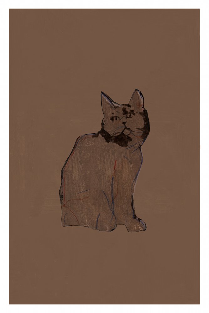Un chat brun tranquille - cartissi