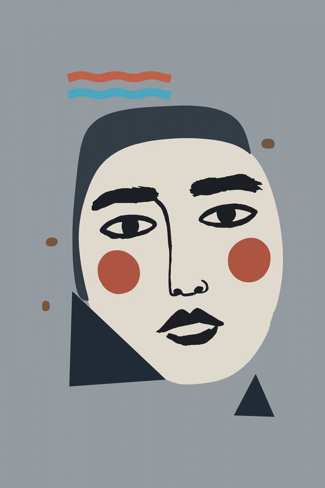 Portrait abstrait serein - cartissi