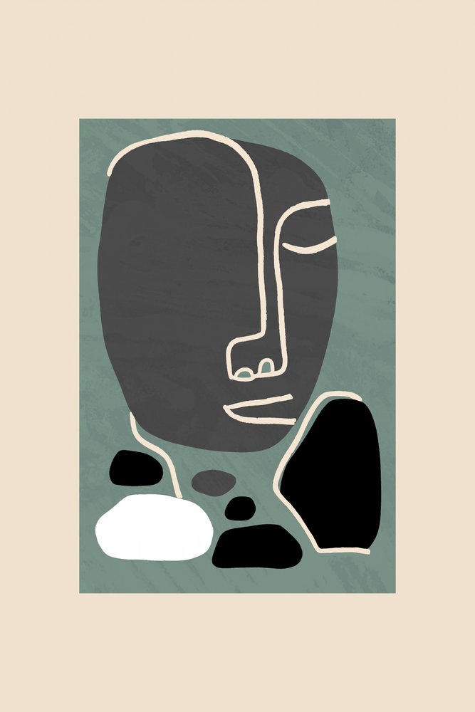 Portrait abstrait serein - cartissi