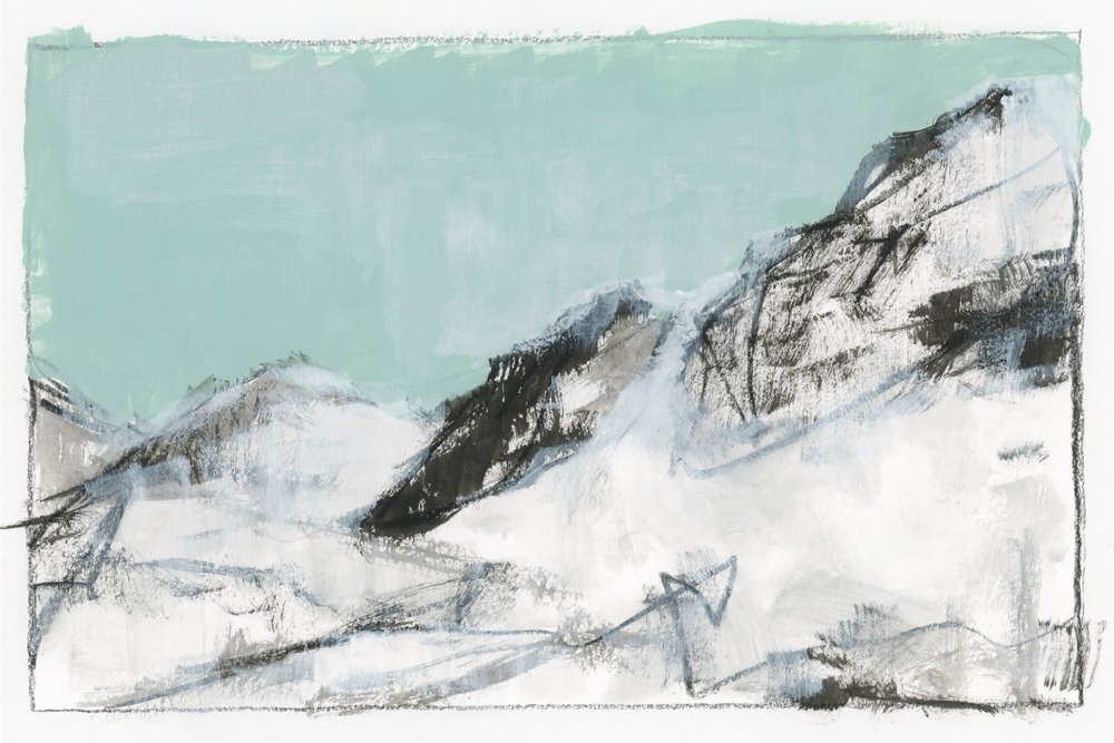 Abstrait « Montagne enneigée » - cartissi