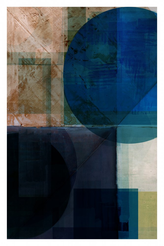 Géométrie bleue texturée - cartissi