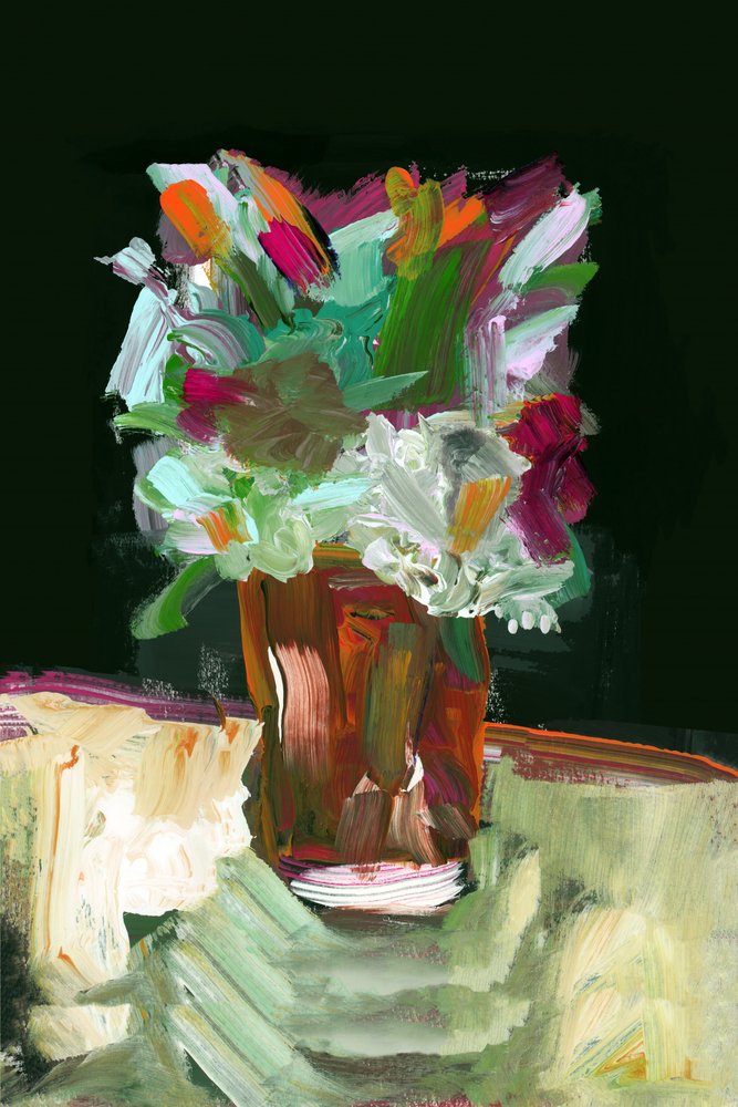 Fleurs abstraites aux couleurs vives - cartissi