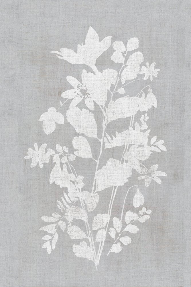 Silhouette florale blanche - cartissi