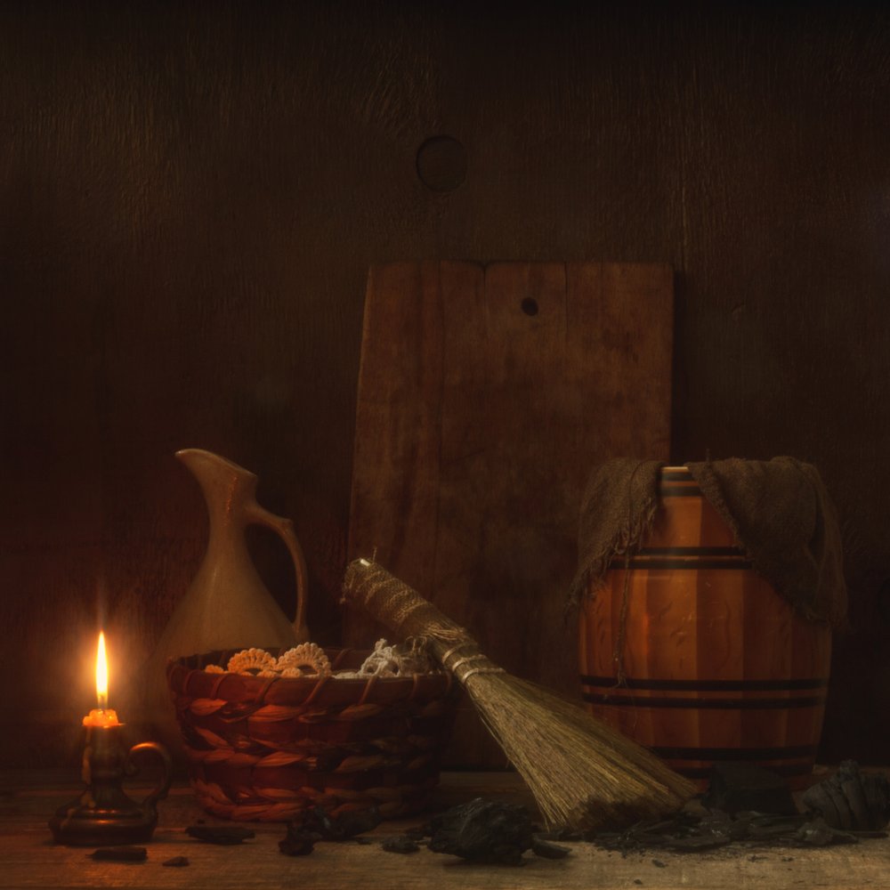 Nature morte rustique avec des bougies - magnola