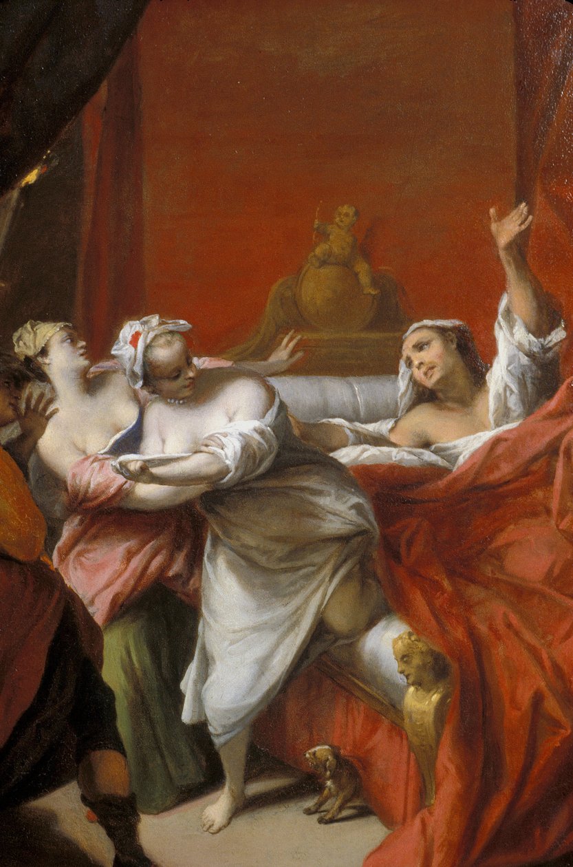 Picardie 121 - Château-Thierry (département 02) - Musée Jean de La Fontaine - Peinture de Nicolas Vleughels (1668-1737) - illustrant le conte « Le Gascon punit » de La Fontaine - Unknown