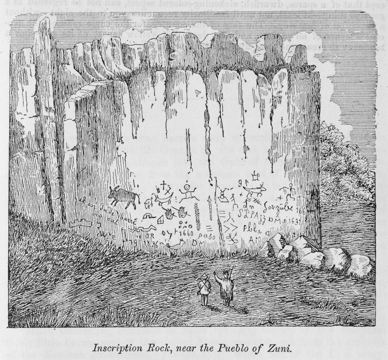 Inscription Rock, près du Pueblo de Zuni, de 