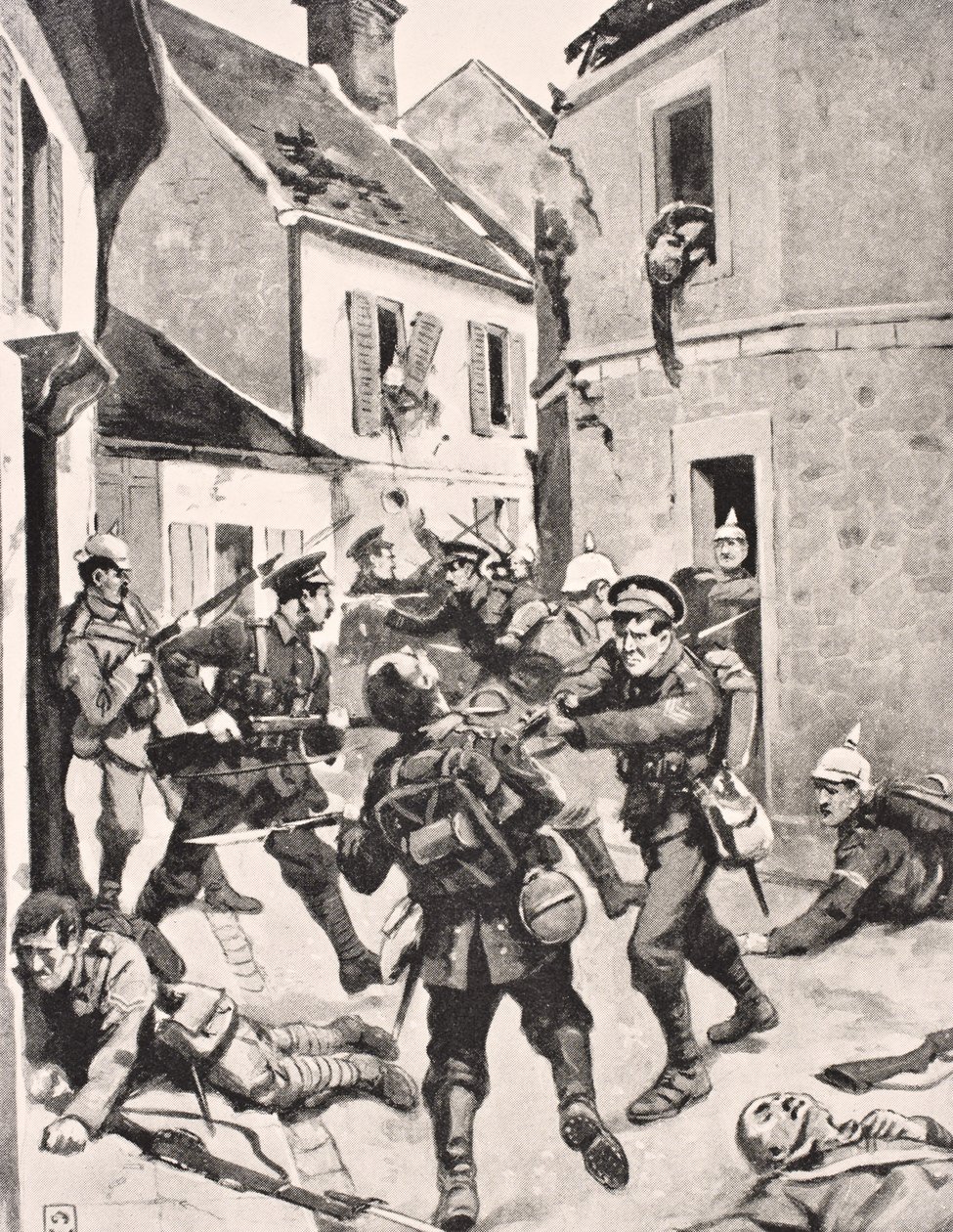Soldats britanniques et allemands en combat rapproché lors de l