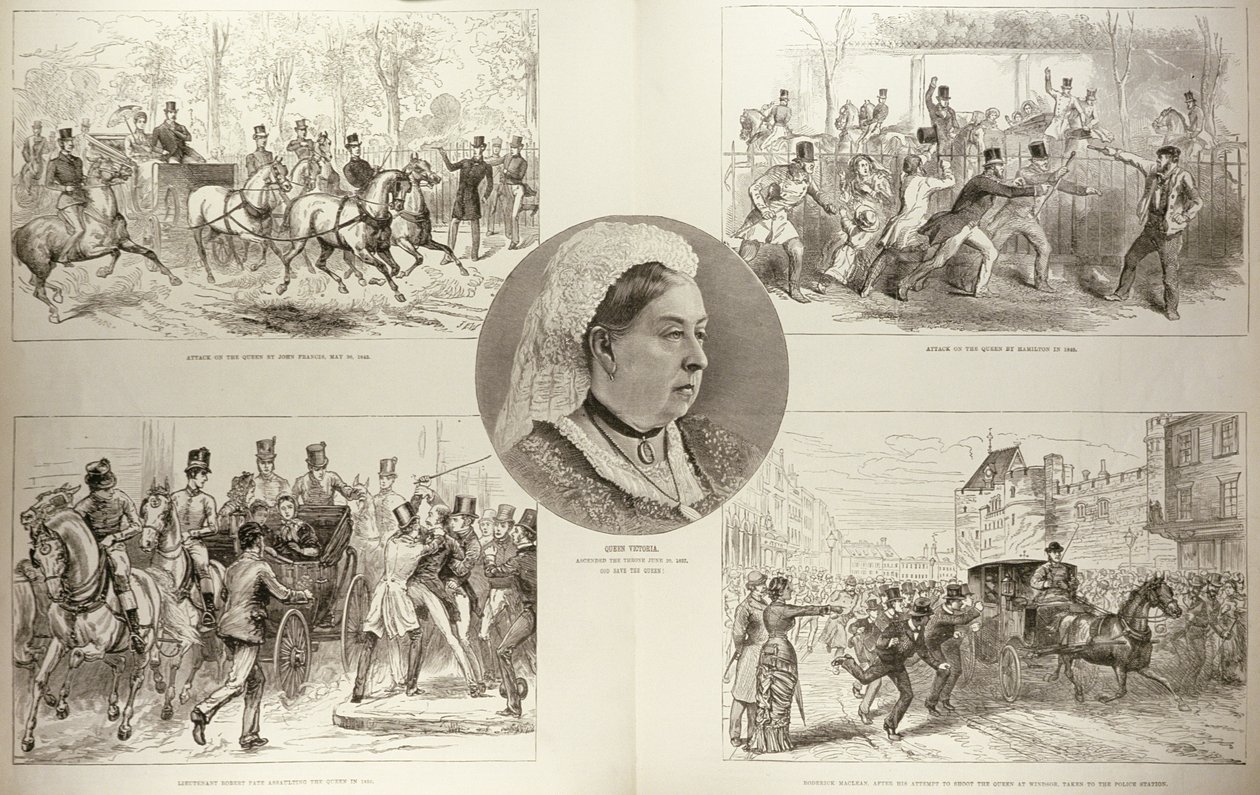 Illustrations des attaques contre la reine Victoria, de 