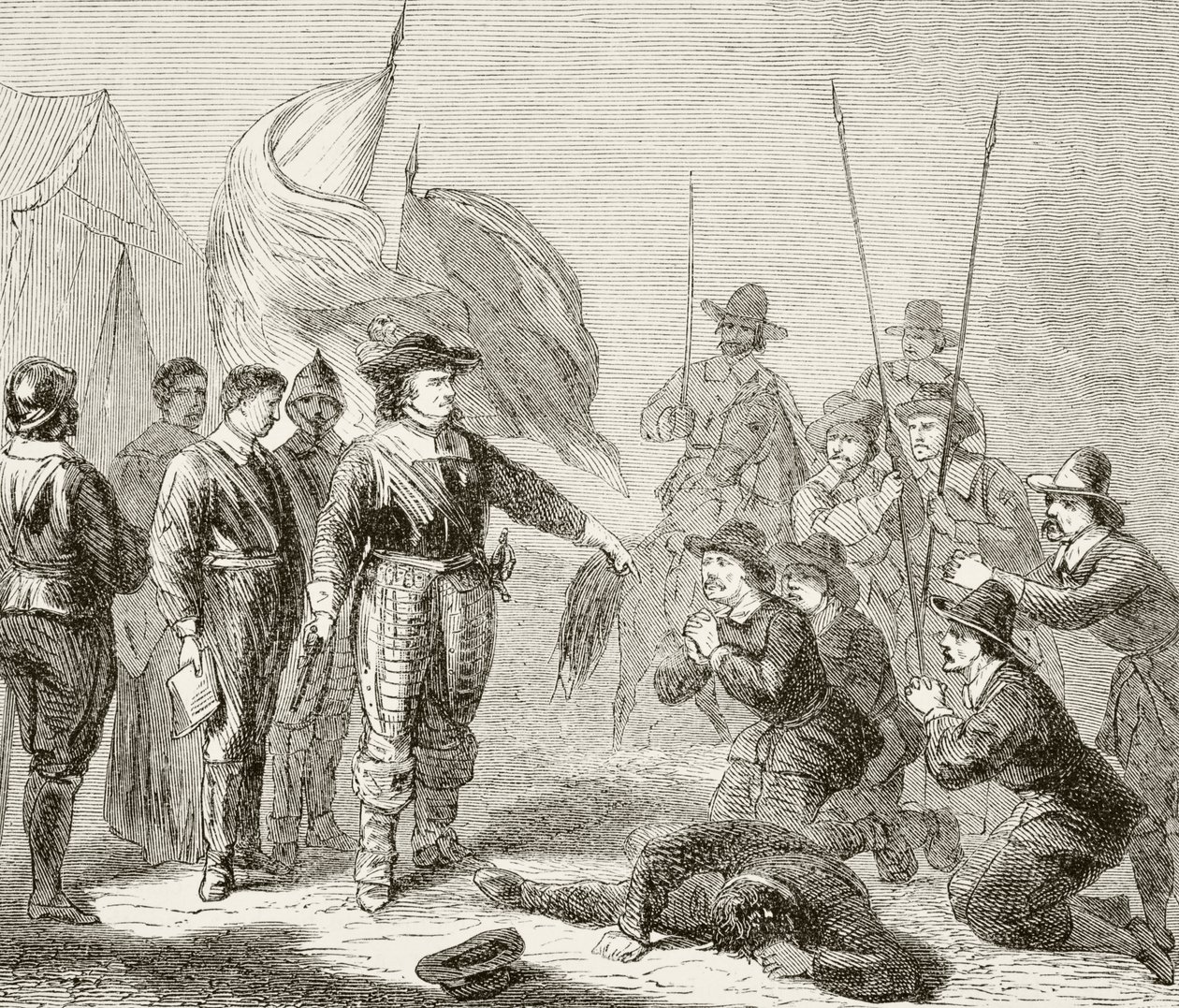 Oliver Cromwell réprimant une mutinerie des Niveleurs dans l