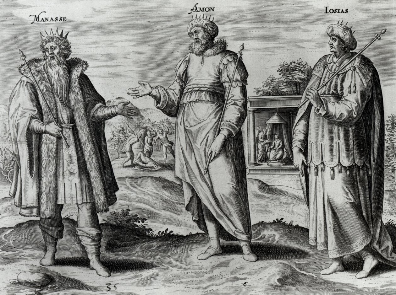Manassé (697-642 av. J.-C.) Amon (642-640 av. J.-C.) et Josias (640-609 av. J.-C.) - Dutch School