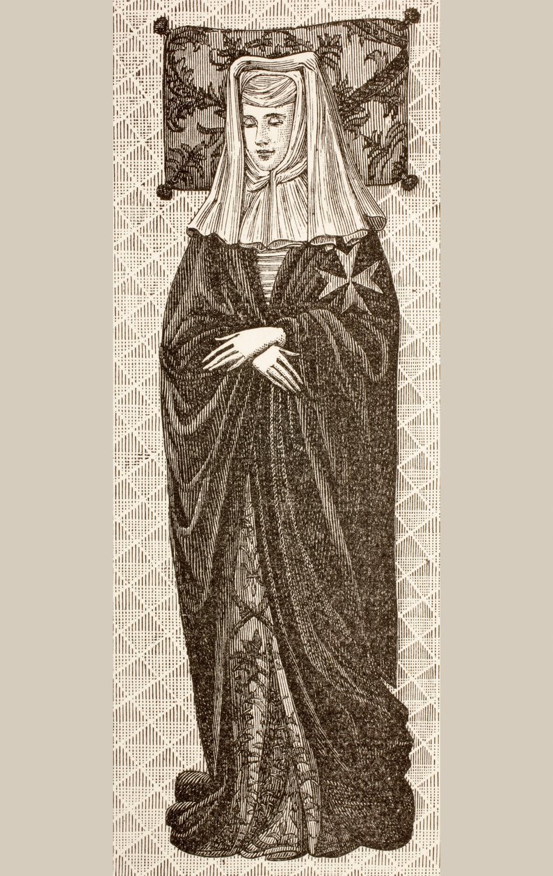 Effigie du tombeau de Béatrix Cornel, prieure des Dames Hospitalières de Saint-Jean de Jérusalem, de 