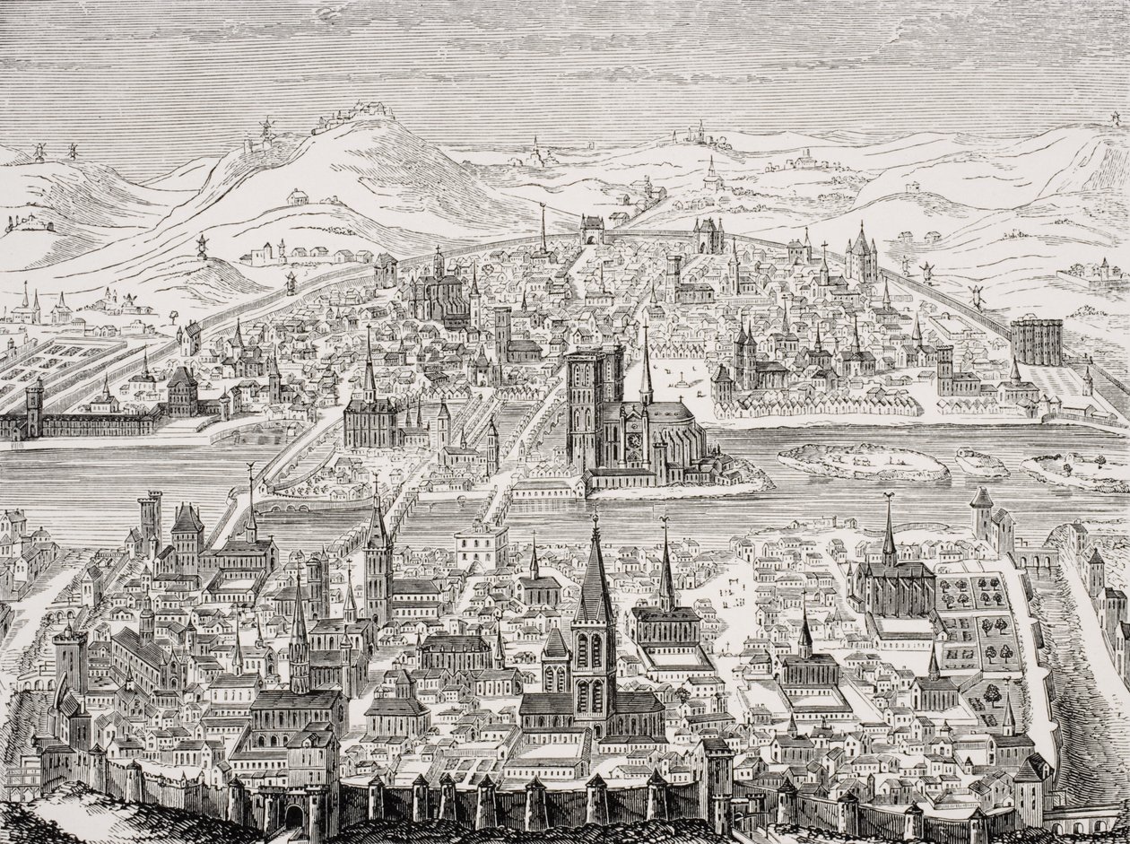 Vue en perspective de Paris, fac-similé d