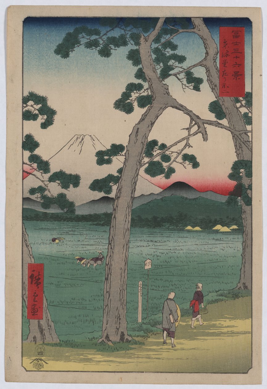 Fuji à gauche de la route de Tokaido - Utagawa Hiroshige