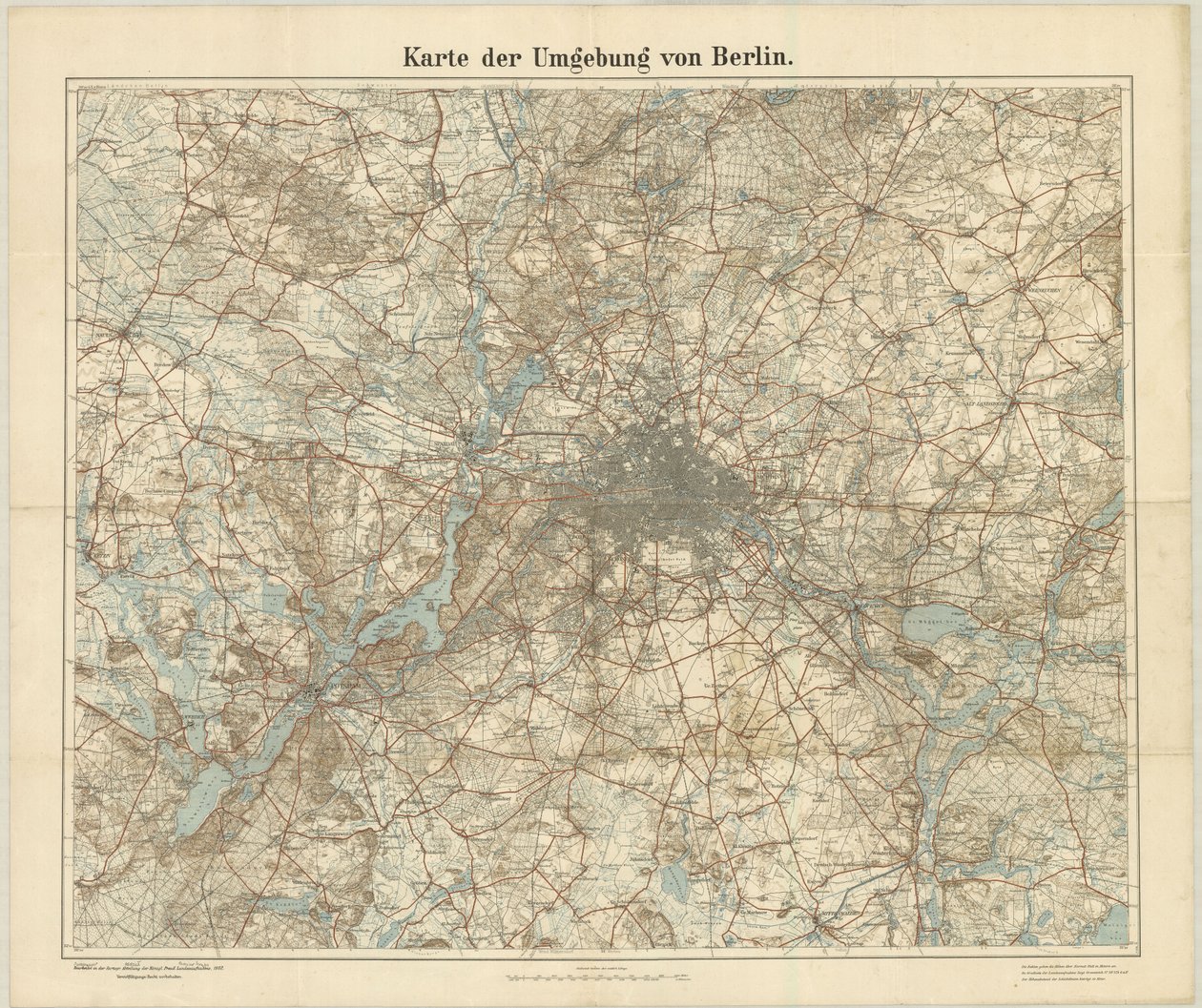 Carte des environs de Berlin - Unknown
