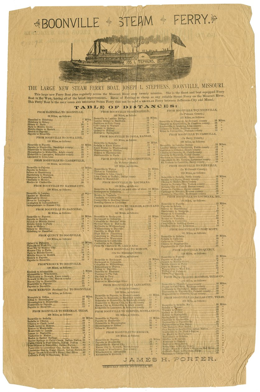 Publicités des marchands de Boonville au verso - Unknown