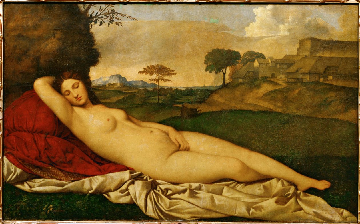 Vénus endormie (huile sur toile) - (1476/8-1510) Giorgione