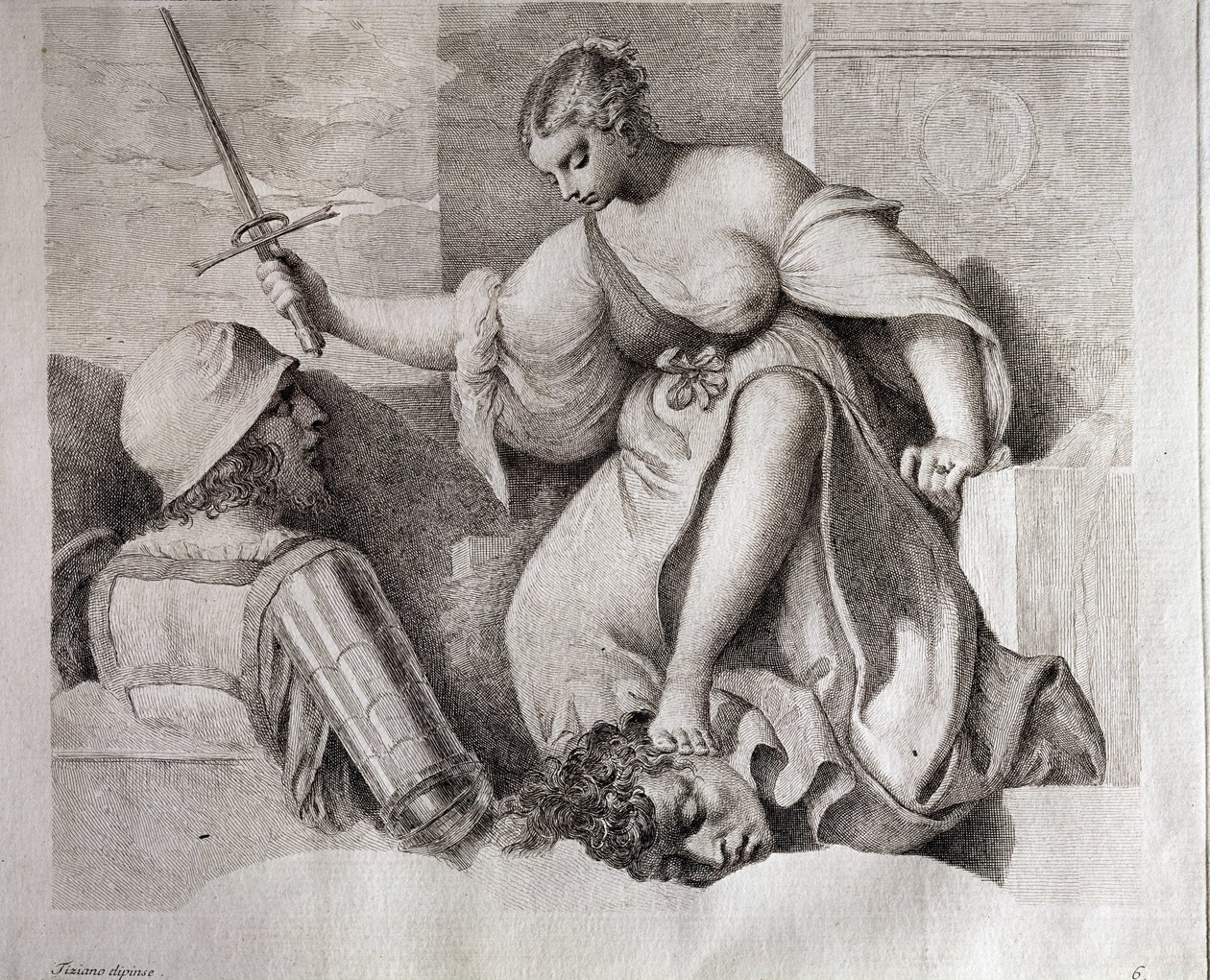 Salomé avec la tête de Saint Jean-Baptiste. En bas à gauche 