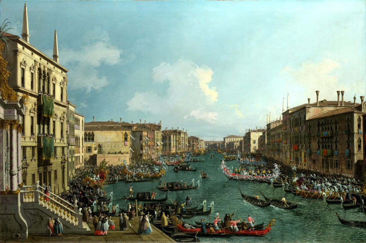 Une régate sur le Grand Canal, vers 1740 - (1697 1768) Canaletto