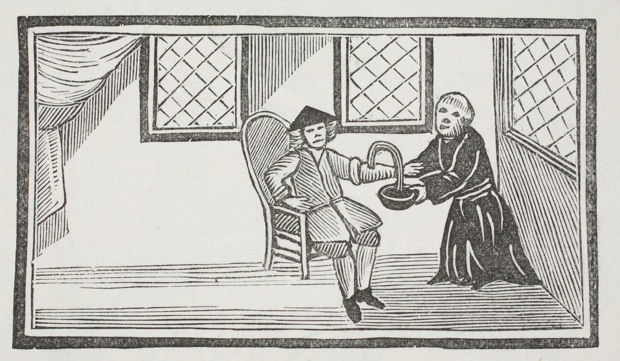 Représentation du moine traître le saignant à mort (illustration de 