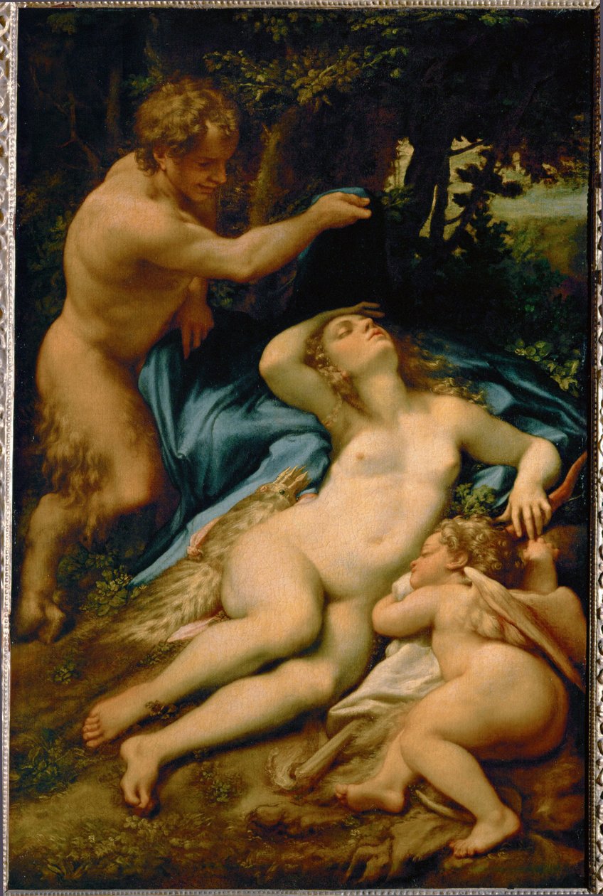 Vénus endormie, observée par un satyre - aussi appelé " le sommeil d