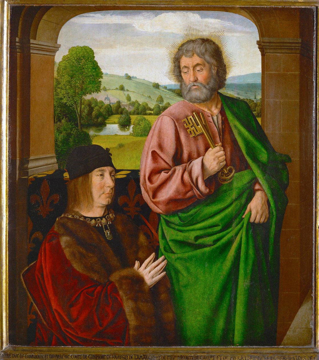 Pierre II, sire de Beaujeu, Duc de Bourbon, presented by Saint Peter … - (fl.c.1483 c.1529) Master of Moulins