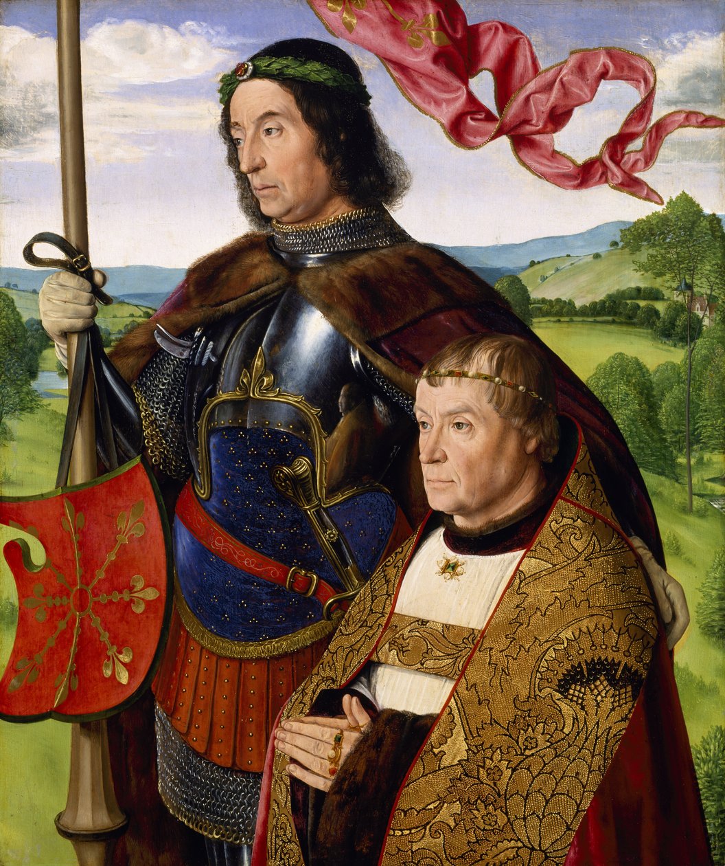 Saint Maurice (ou Saint Victor) avec un donateur, vers 1500-05 - (fl.c.1483 c.1529) Master of Moulins