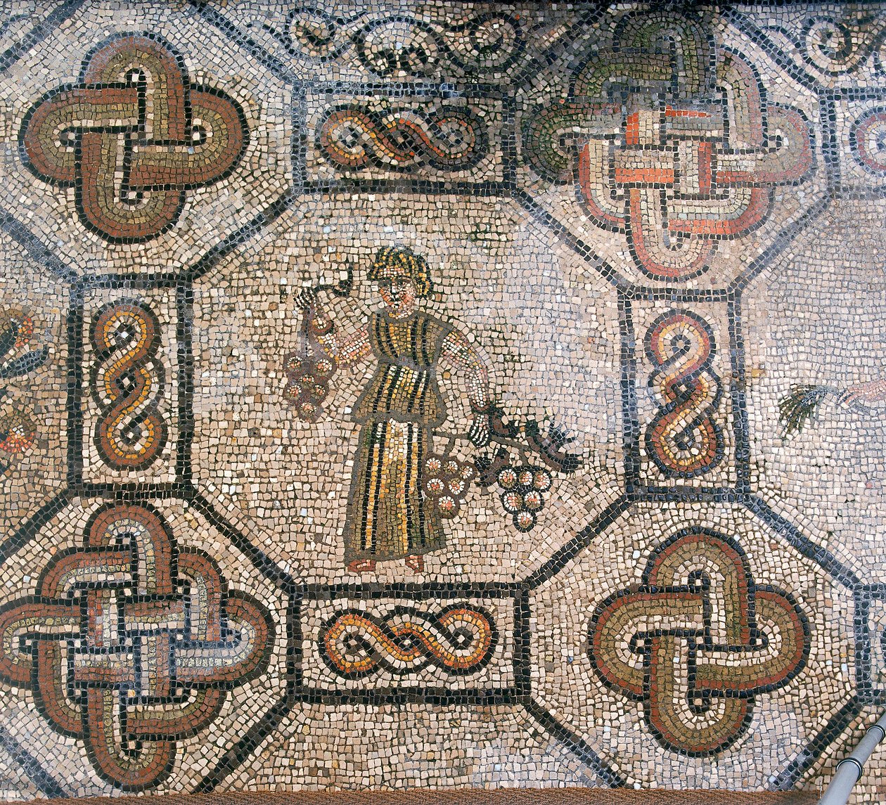 Détail du sol de la basilique paléochrétienne d