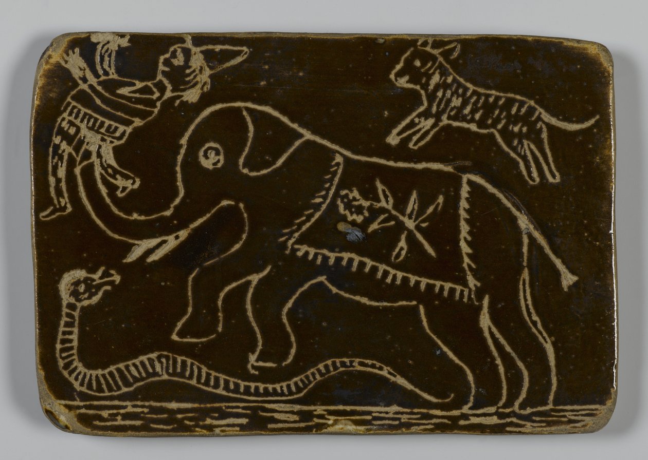 Carreau avec un animal - American School