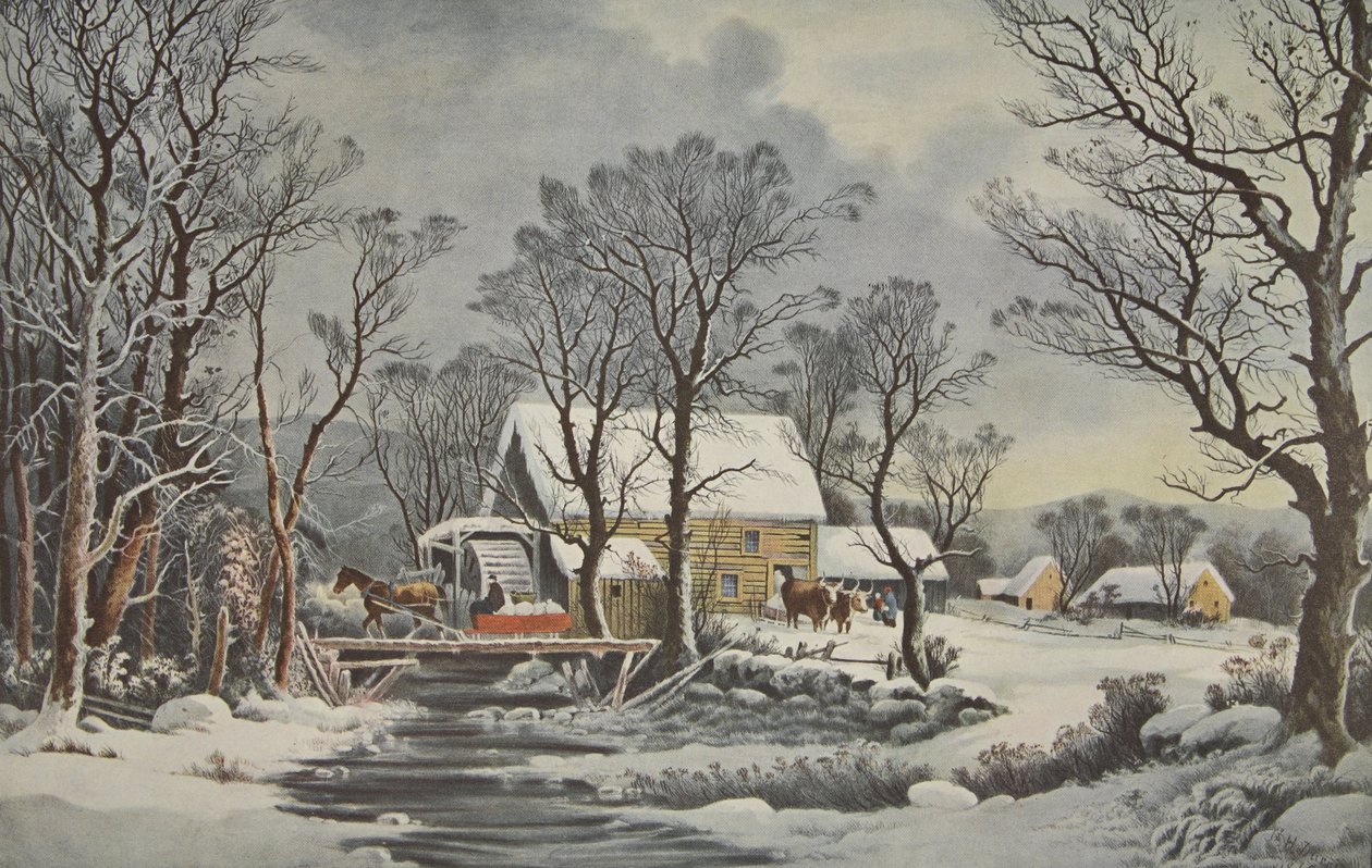 Hiver à la Campagne - Le Vieux Moulin à Grains - American School