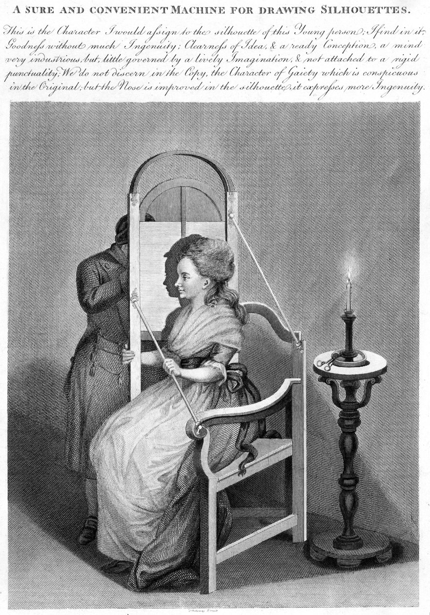Une machine sûre et pratique pour dessiner des silhouettes, c.1790 - English School