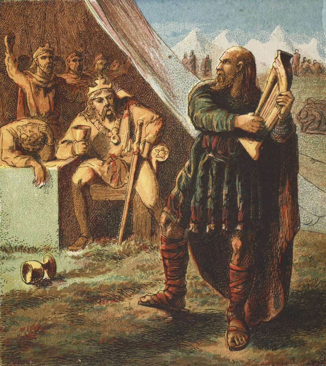 Alfred dans le Camp Danois, pub. 1890 - English School